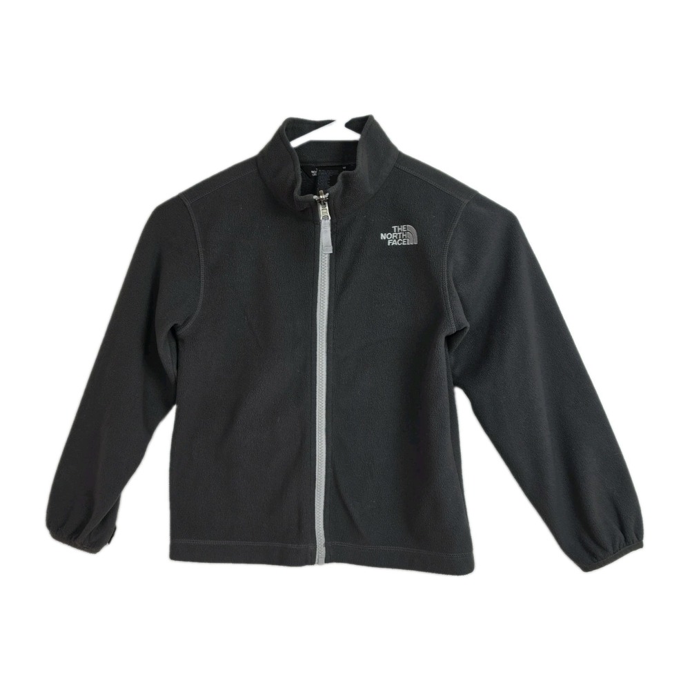 The North Face Fleece Jacket Boys XS 6 Gray Full Zip Outdoor Hiking Youth